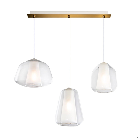 Lampadario oro vetri trasparenti per soggiorno toplight