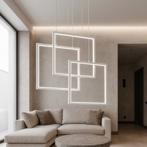 Visualizza i dettagli per Ideal lux frame lampadario per soggiorno moderno bianco led 80w 3000k Ideal lux frame lampadario per soggiorno moderno bianco led 80w 3000k