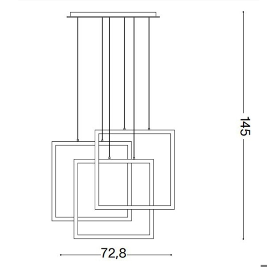 Ideal lux frame lampadario per soggiorno moderno bianco led 80w 3000k