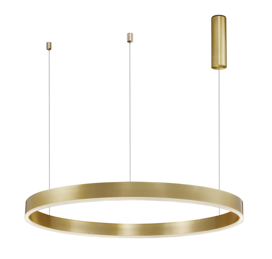Lampadario cerchio moderno oro led 60w 3000k dimmerabile