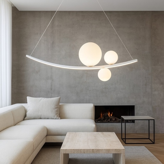 Ondaluce so altalena led 48w 3000k bianco lampadario design