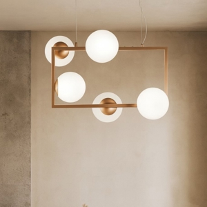 Ondaluce so monile 5 lampadario oro sfere vetro