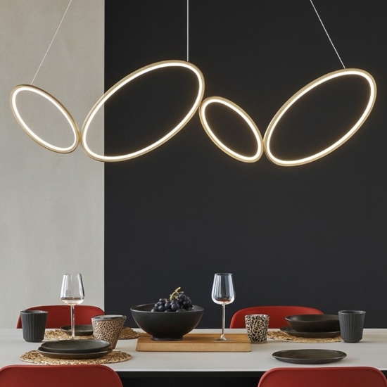 Ondaluce so rice oro lampadario moderno per soggiorno