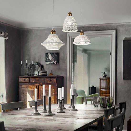 Lugano sp3 ideal lux lampadario di ceramica