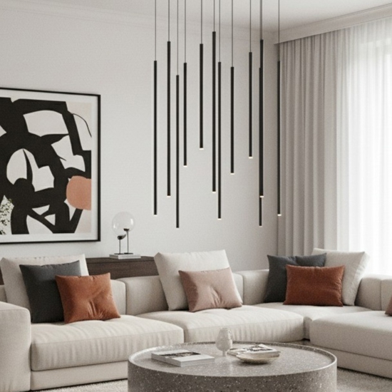 Filo ideal lux lampadario moderno led 19w 3000k sp12 nero