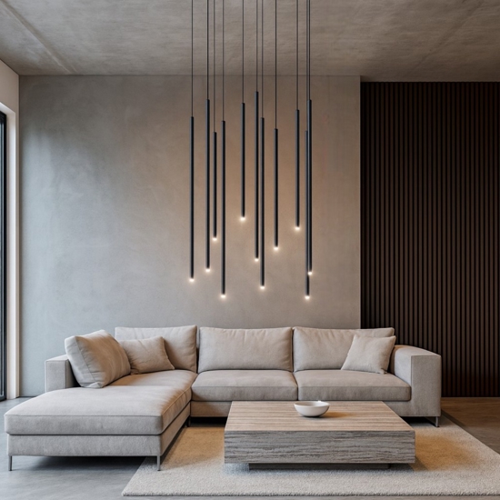 Filo ideal lux lampadario moderno led 19w 3000k sp12 nero