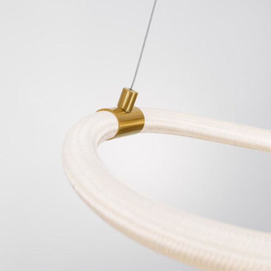 Lampadario moderno oro tubo di silicone cerchio led 15w 3000k