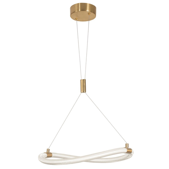 Lampadario moderno oro tubo di silicone cerchio led 15w 3000k