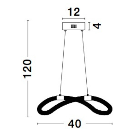 Lampadario moderno oro tubo di silicone cerchio led 15w 3000k