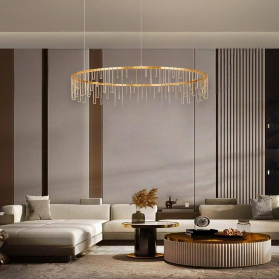 Lampadario design led oro ramato stelle cadenti