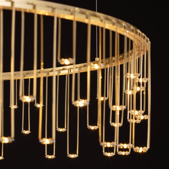 Lampadario design led oro ramato stelle cadenti
