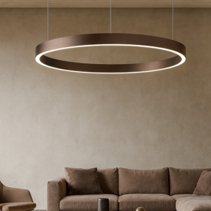 Lampadario moderno cerchio marrone led 60w 3000k