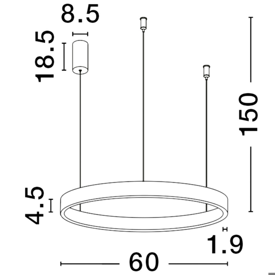 Lampadario moderno cerchio marrone led 60w 3000k