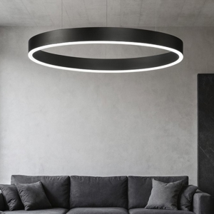 Lampadario anello nero 60cm led 40w 2700k a 6000k dimmerabile