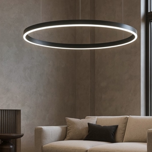 Visualizza i dettagli per Lampadario anello 150cm nero led 2700k a 6500k dimmerabile Lampadario anello 150cm nero led 2700k a 6500k dimmerabile