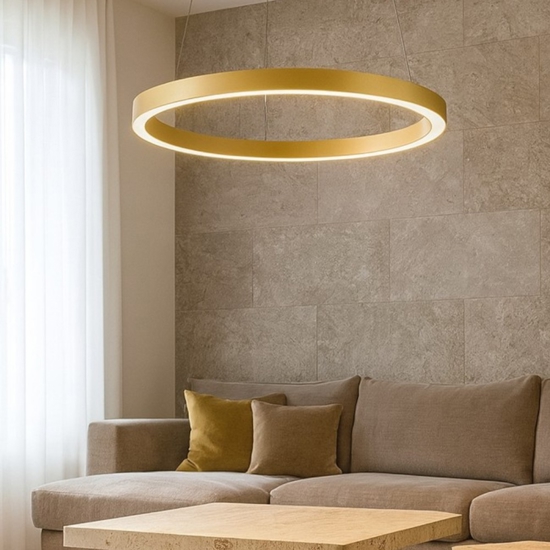 Gea luce criseide s-g oro lampadario led 80w 3000k moderno