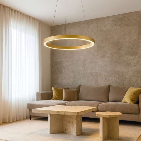 Gea luce criseide s-g oro lampadario led 80w 3000k moderno