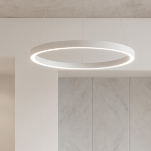 Krizia sm bianco gea luce lampadario led 50w 3000k cerchio