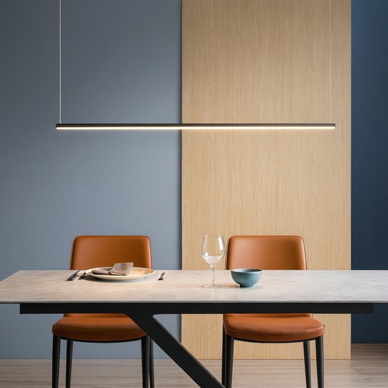Maytoni halo lampadario sottile moderno nero led 10w 3000k 4000k
