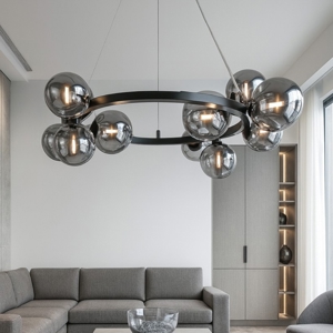 Maytoni dallas lampadario moderno sfere vetro fume'