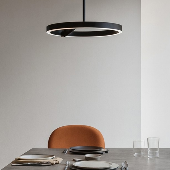 Vivida meridiana nero lampadario led 17w 3000k 4000k moderno