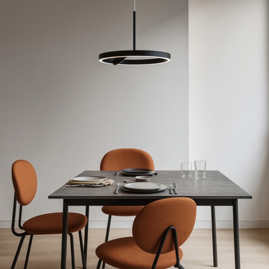 Vivida meridiana nero lampadario led 17w 3000k 4000k moderno
