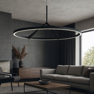 Visualizza i dettagli per Lampadario nero moderno led 51w 3000k 4000k vivida meridiana Lampadario nero moderno led 51w 3000k 4000k vivida meridiana