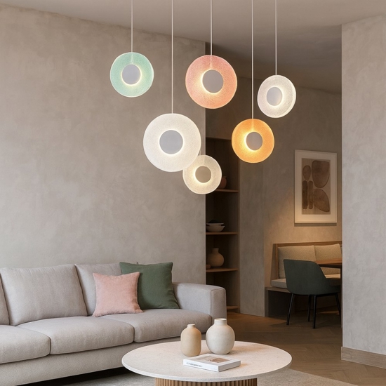 Ondaluce so candy rg6 lampadario led design moderno per soggiorno