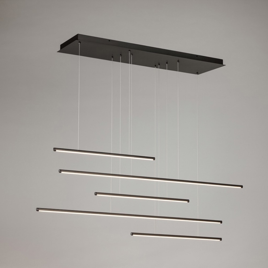 Ondaluce so genius 50 nero lampadario moderno led design