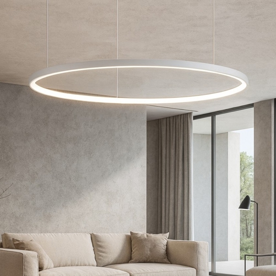 So soel 80 bianco ondaluce lampadario cerchio led moderno
