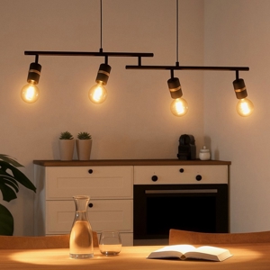 Visualizza i dettagli per Lurone eglo lampadario da cucina moderno orientabile colore nero Lurone eglo lampadario da cucina moderno orientabile colore nero