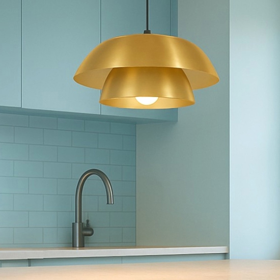 Cenciara eglo lampada a sospensione per cucina circolare colore oro