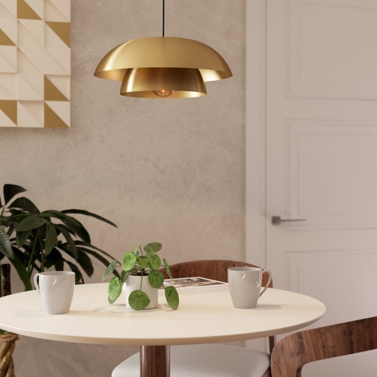 Cenciara eglo lampada a sospensione per cucina circolare colore oro