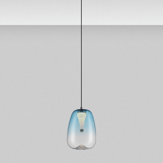 Lampada a sospensione blu da cucina portalampada in vetro led 3000k