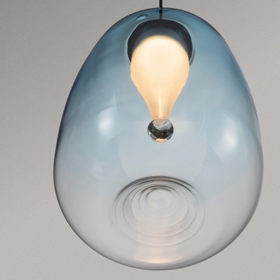 Lampada a sospensione blu da cucina portalampada in vetro led 3000k