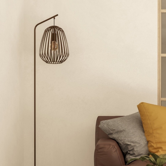 Espinal eglo lampada da terra marrone con luce pendente