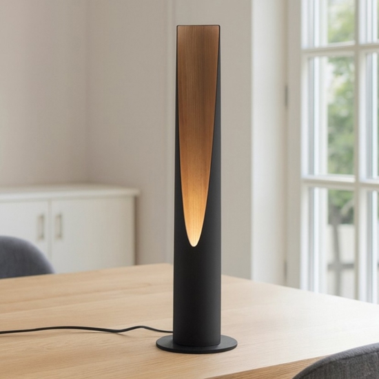 Barbotto eglo lampada da tavolo con dettagli in legno gu10 led 3000k