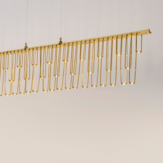 Lampadario led design moderno oro per salotto