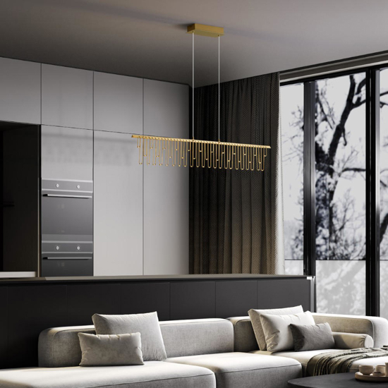 Lampadario led design moderno oro per salotto