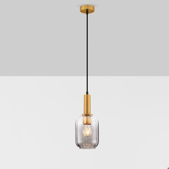 Lampada a sospensione per isola cucina moderna dettagli colore oro