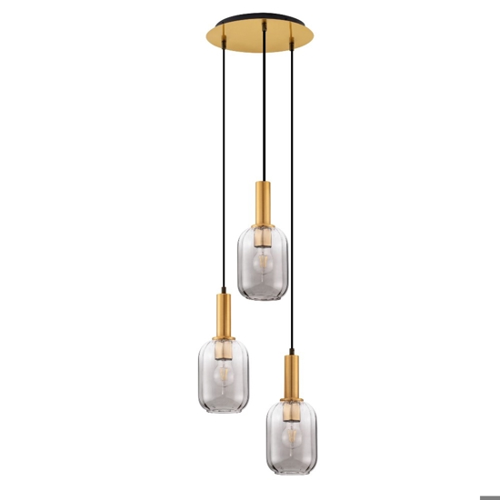 Lampadario da cucina 3 luci con portalampada in vetro