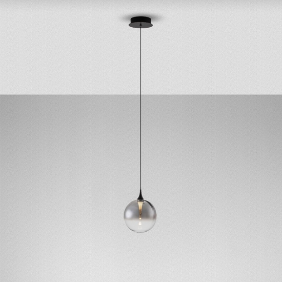 Lampada a sospensione per comodino con sfera in vetro led 3000k