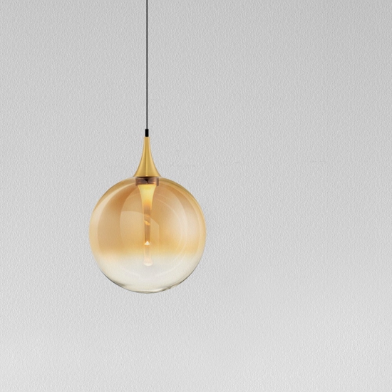Lampada a sospensione per camera da letto con sfera in vetro led 3000k