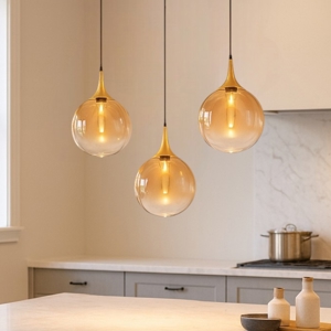Visualizza i dettagli per Lampadario da cucina moderna 3 luci sferiche led 3000k Lampadario da cucina moderna 3 luci sferiche led 3000k