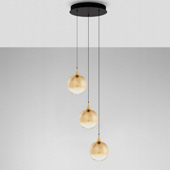 Lampadario da cucina moderna 3 luci sferiche led 3000k