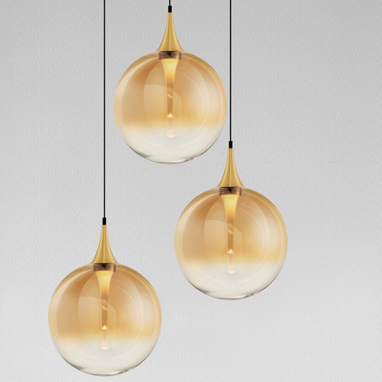 Lampadario da cucina moderna 3 luci sferiche led 3000k