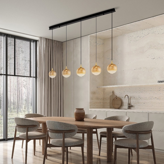 Lampadario da cucina con sfere pendenti led 3000k dimmerabile