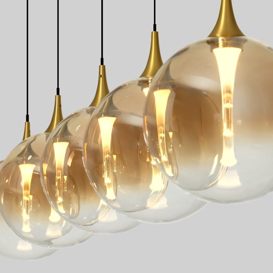 Lampadario da cucina con sfere pendenti led 3000k dimmerabile