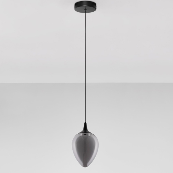 Lampada a sospensione per isola cucina in vetro fume' led 3000k