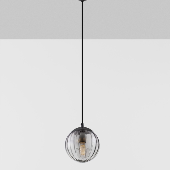 Lampada a sospensione da cucina con sfera in vetro lavorato